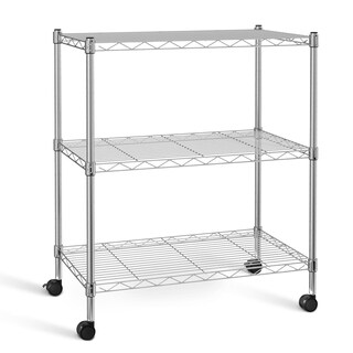 Foto 1 | Shelving Simple Deluxe Heavy Duty Con 3 Estantes Y Ruedas Cromadas - Venta Internacional.