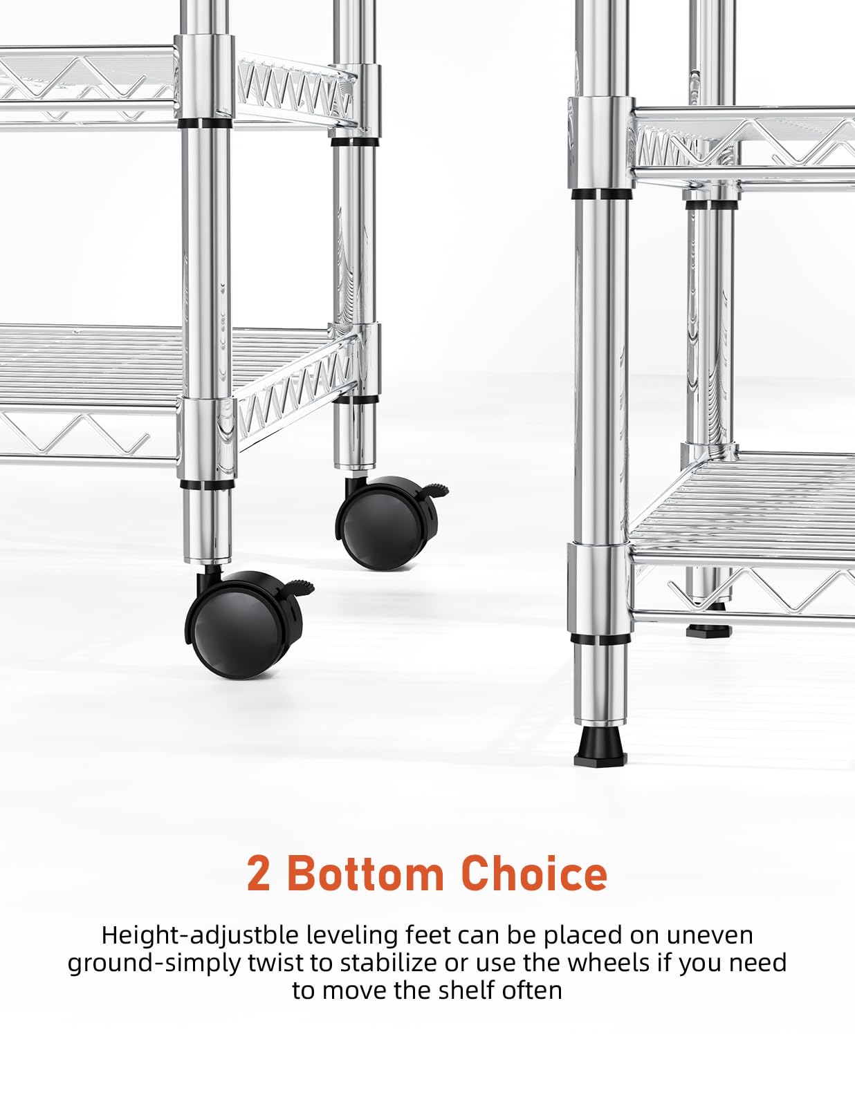 Foto 7 pulgar | Shelving Simple Deluxe Heavy Duty Con 3 Estantes Y Ruedas Cromadas - Venta Internacional.