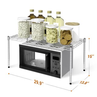 Foto 5 | Estantería Simple Deluxe De Acero De 1 Nivel, Cromada - Venta Internacional.
