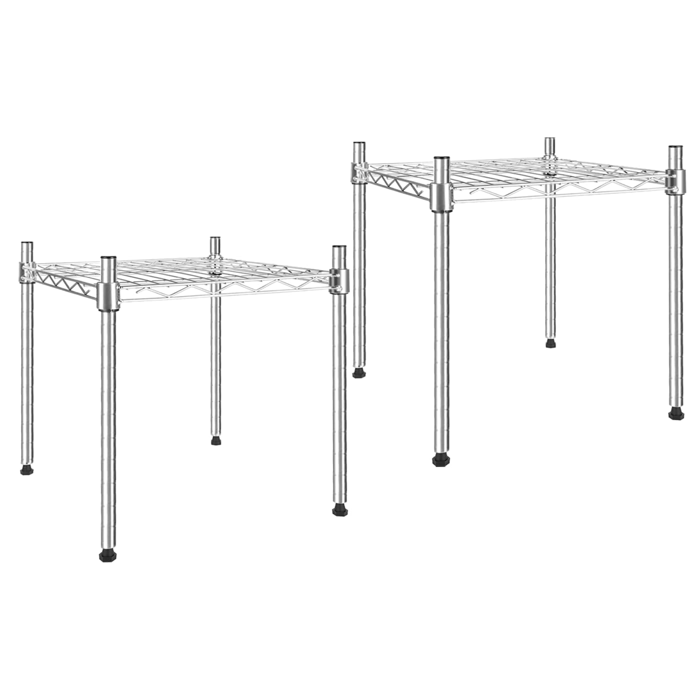 Estantería Simple Deluxe De 1 Nivel, Alambre, Metal Cromado, Paquete De 2 - Venta Internacional.