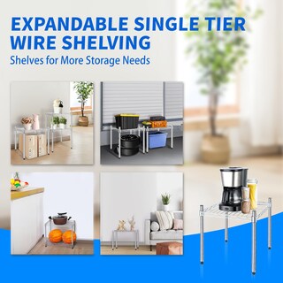 Foto 6 | Estantería Simple Deluxe De 1 Nivel, Alambre, Metal Cromado, Paquete De 2 - Venta Internacional.