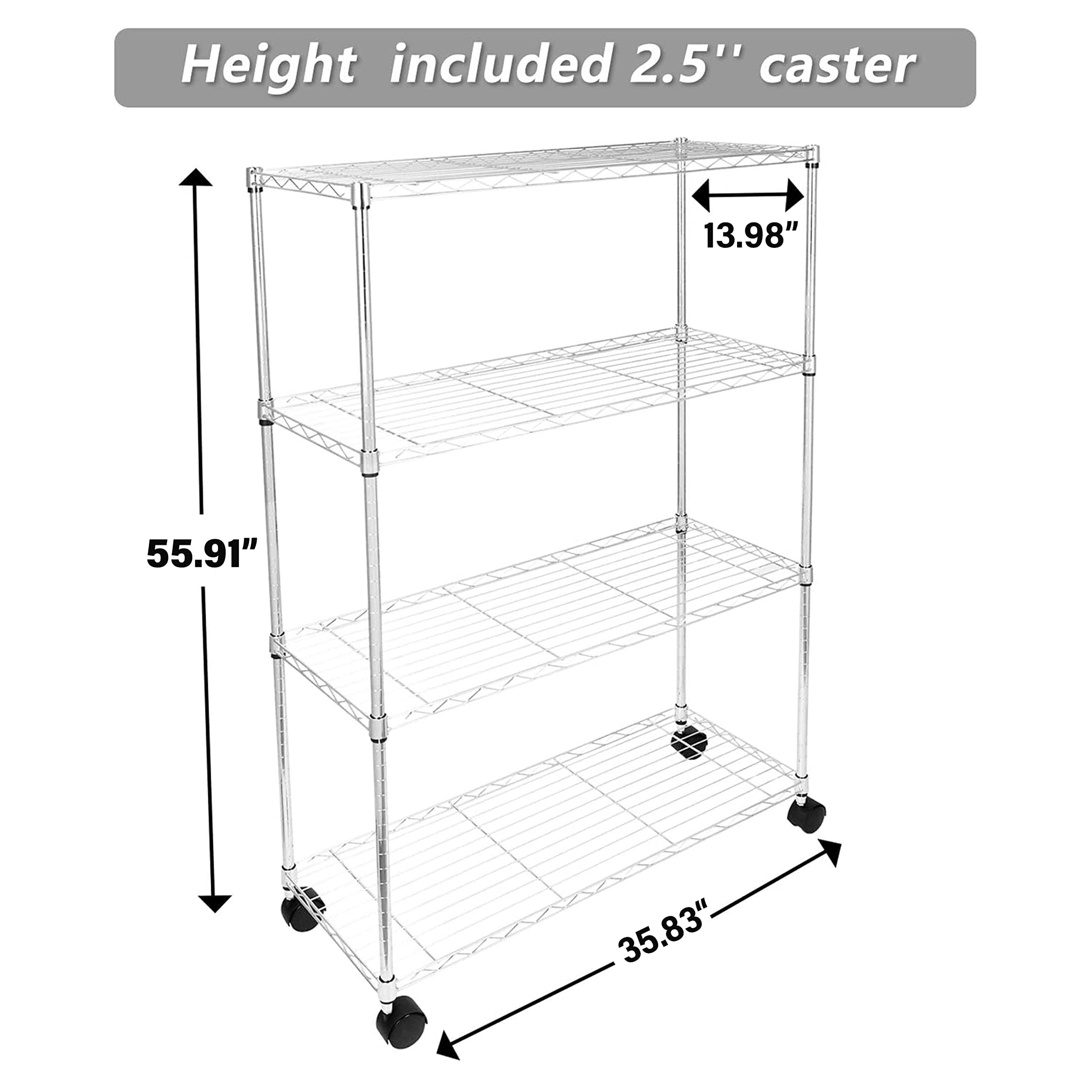 Foto 3 pulgar | Estantería De Almacenamiento Simple Deluxe Heavy Duty De 4 Niveles - Venta Internacional.