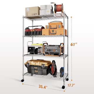 Foto 4 | Estantería Simple Deluxe, Resistente, De 4 Niveles Con Ruedas De 1400 Libras - Venta Internacional.