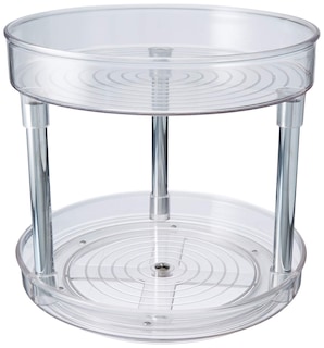 Foto 1 | Plato Giratorio Lazy Susan Mdesign De 2 Niveles Para Cocina Transparente Y Cromado - Venta Internacional.