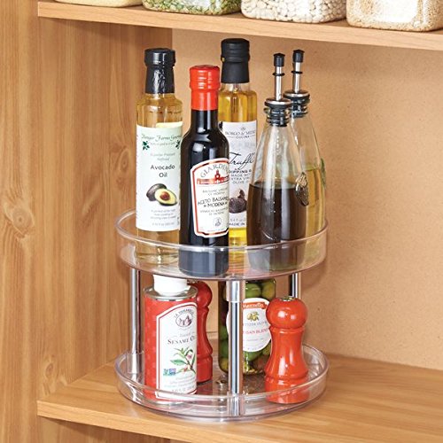Foto 3 | Plato Giratorio Lazy Susan Mdesign De 2 Niveles Para Cocina  Transparente Y Cromado - Venta Internacional.