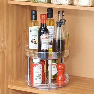 Foto 3 | Plato Giratorio Lazy Susan Mdesign De 2 Niveles Para Cocina Transparente Y Cromado - Venta Internacional.