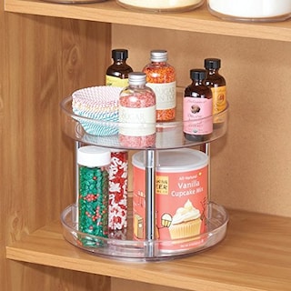 Foto 4 | Plato Giratorio Lazy Susan Mdesign De 2 Niveles Para Cocina Transparente Y Cromado - Venta Internacional.