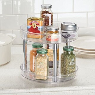 Foto 5 | Plato Giratorio Lazy Susan Mdesign De 2 Niveles Para Cocina Transparente Y Cromado - Venta Internacional.