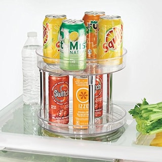 Foto 6 | Plato Giratorio Lazy Susan Mdesign De 2 Niveles Para Cocina Transparente Y Cromado - Venta Internacional.