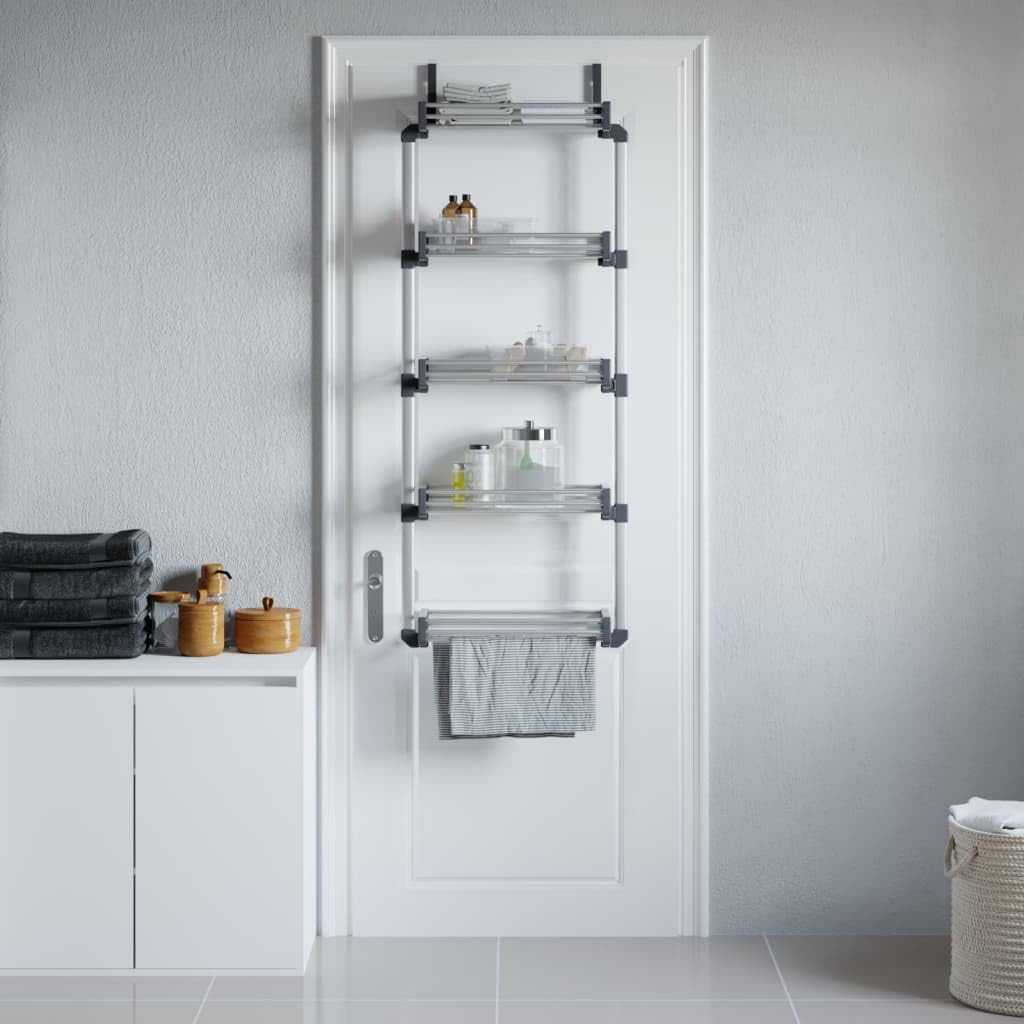 Foto 2 | Organizador Para Colocar Sobre La Puerta Vidaxl Con 5 Estantes De Aluminio - Venta Internacional.