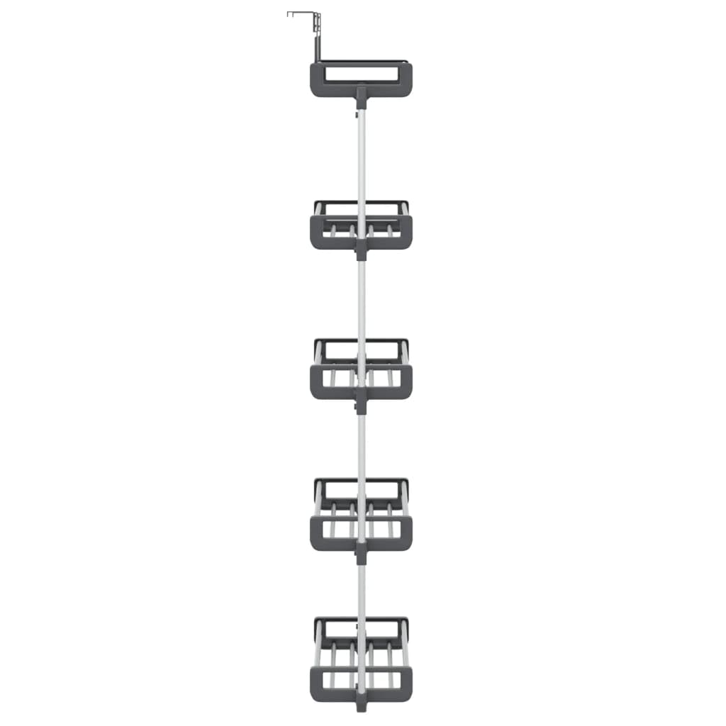 Foto 5 | Organizador Para Colocar Sobre La Puerta Vidaxl Con 5 Estantes De Aluminio - Venta Internacional.