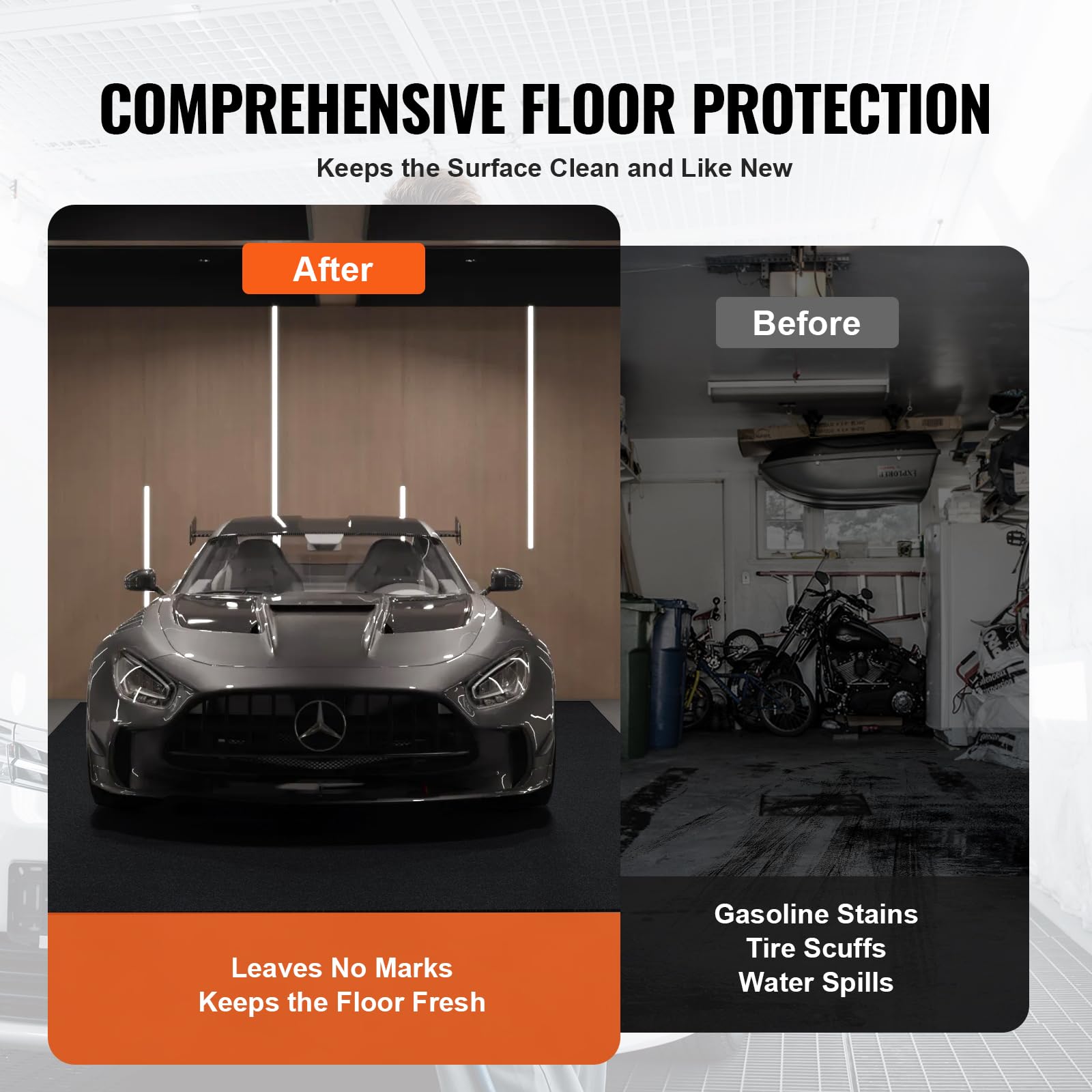 Foto 6 pulgar | Alfombra De Garaje Vevor Impermeable De 2,3 X 5,8 M Para Coches - Venta Internacional.