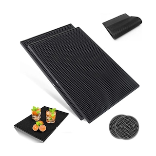 Foto 2 | Tapete Para Bar O Cocina Grande 45 X 30cm Barra Escurridor 2pz Lab.g Negro