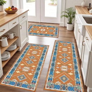 Foto 1 | Juego De Alfombras De Cocina Crystal Velvet Lavables Y Resistentes A La Suciedad - Venta Internacional.
