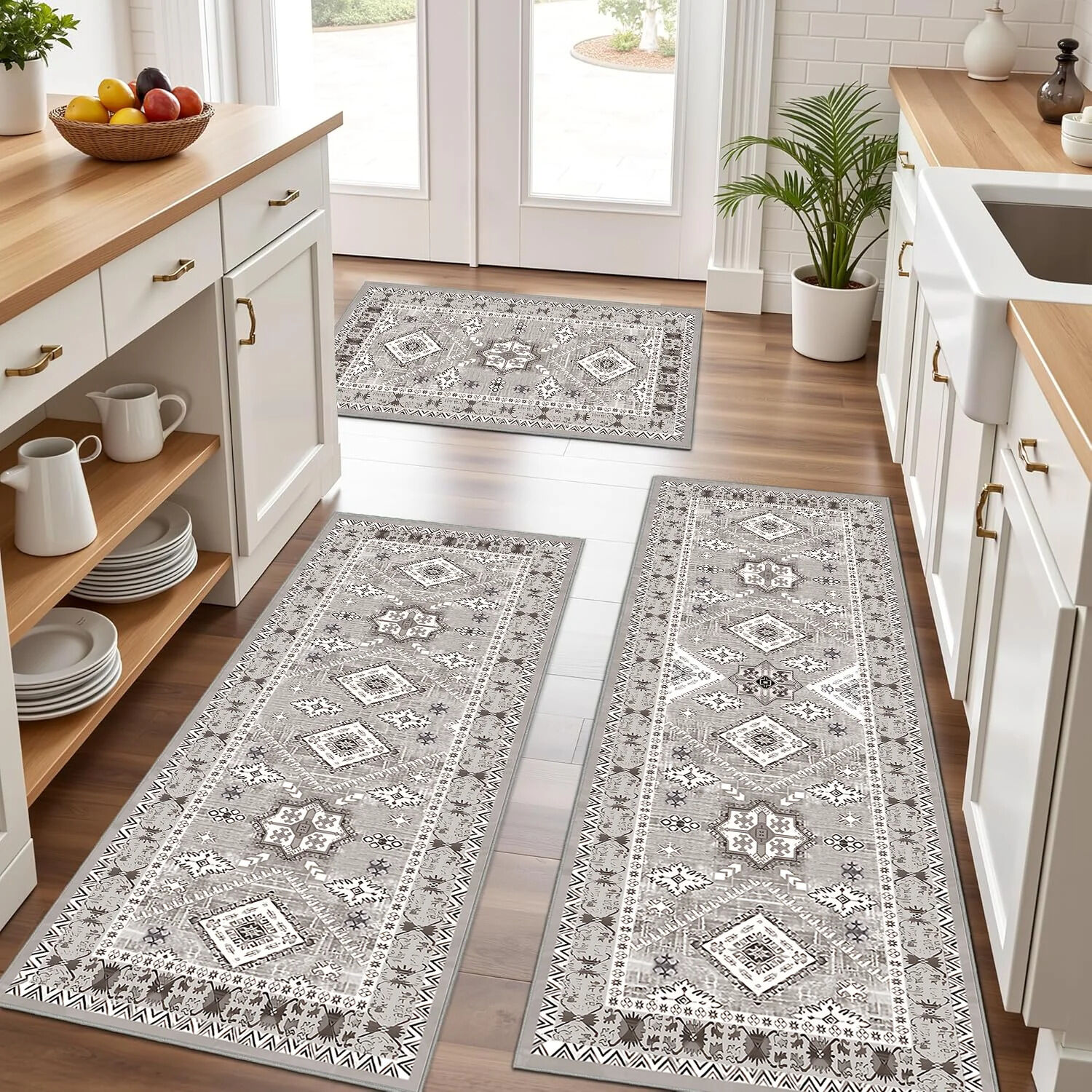 Foto 1 | Juego De Alfombras De Cocina Crystal Velvet  Lavables Y Resistentes A La Suciedad - Venta Internacional.