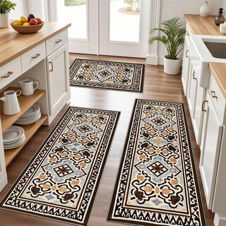 Foto 1 | Juego De Alfombras De Cocina Crystal Velvet Lavables Y Resistentes A La Suciedad - Venta Internacional.
