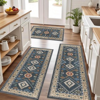 Foto 1 | Juego De Alfombras De Cocina Crystal Velvet Lavables Y Resistentes A La Suciedad - Venta Internacional.