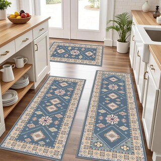 Foto 1 | Juego De Alfombras De Cocina Crystal Velvet Lavables Y Resistentes A La Suciedad - Venta Internacional.