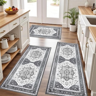 Foto 1 | Juego De Alfombras De Cocina Crystal Velvet Lavables Y Resistentes A La Suciedad - Venta Internacional.