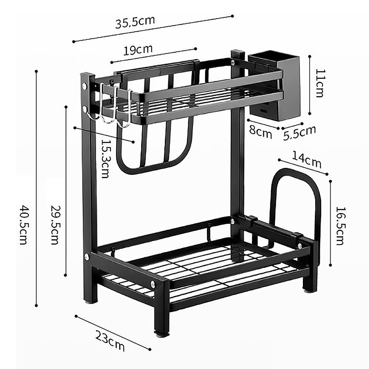 Foto 5 | Rack De Acero 2 Niveles Organizador De Utensilios De Cocina Brandtrendy