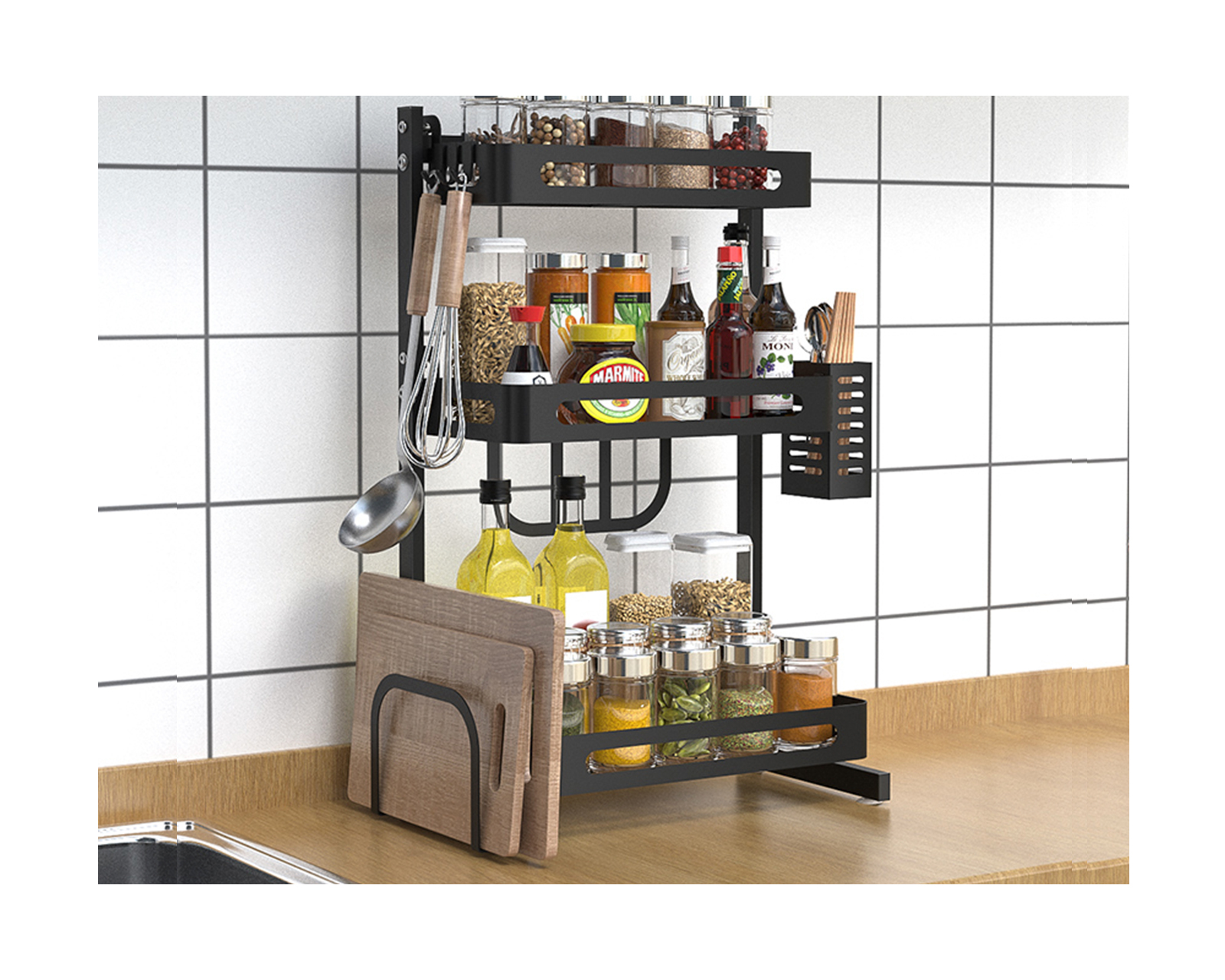 Foto 4 | Organizador Brandtrendy Rack 3 Niveles color Negro