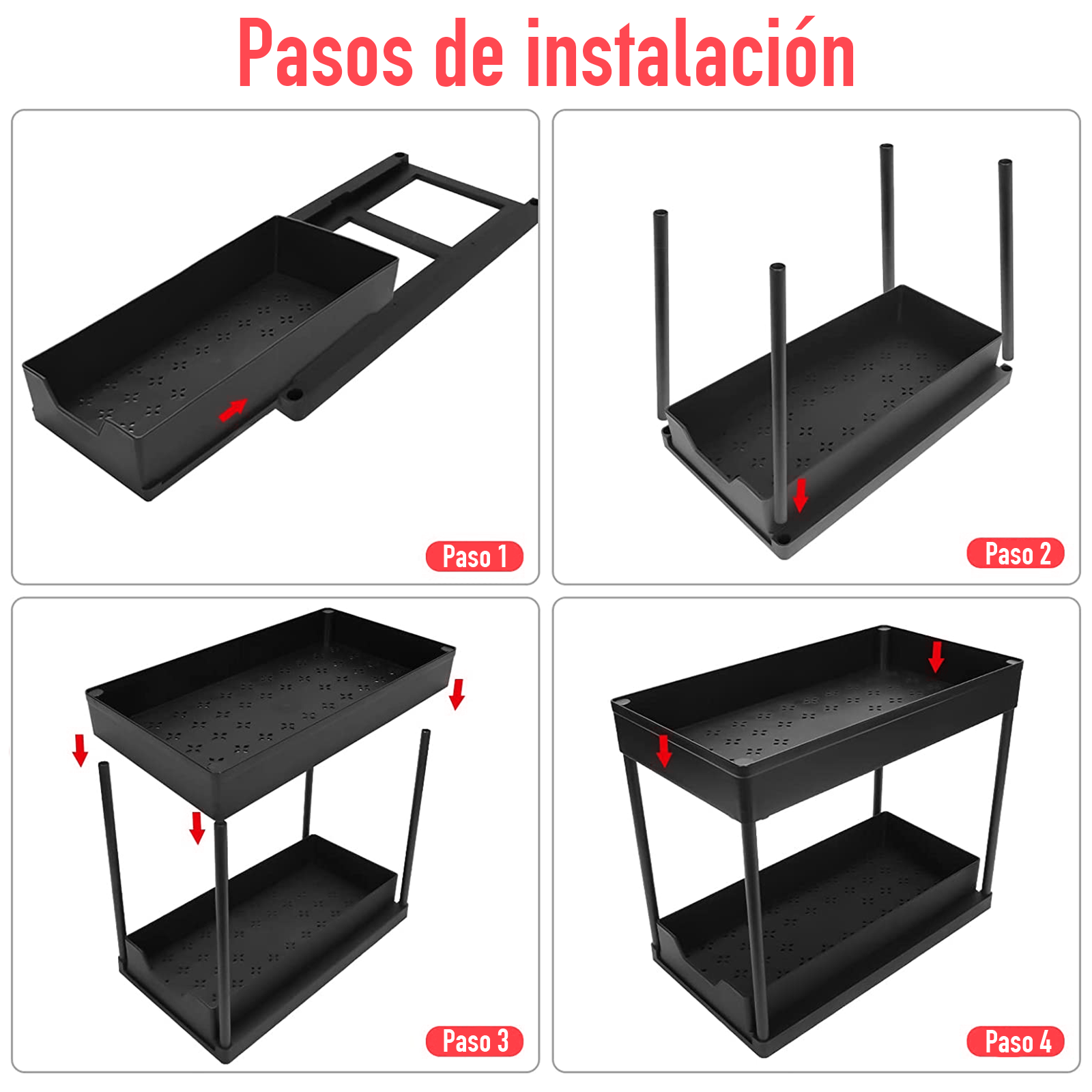 Foto 7 pulgar | Organizador de Cocina y Baño BOCLIER con 2 Niveles y Deslizamiento Fácil