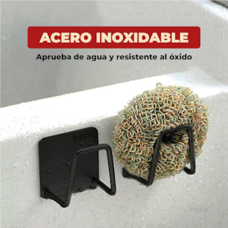 Foto 4 | Porta Esponjas de Acero Inoxidable Autoadhesivo Negras Set de 3