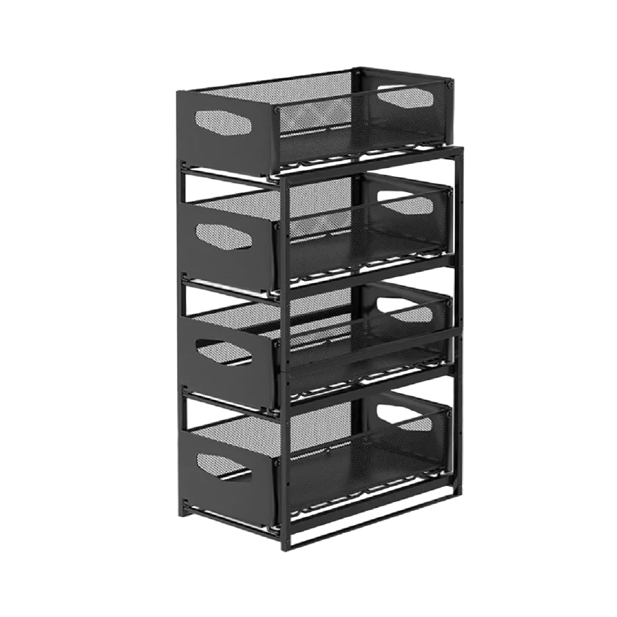Foto 2 pulgar | Estante Metálica Ajustable Almacenamiento 4 Niveles de Cocina Negro