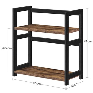 Foto 4 | Spice Rack Songmics Ofs046b01 De Bambú De 2 Niveles Para Cocina