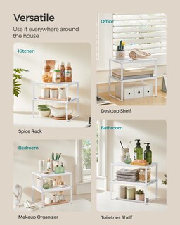 Foto 6 | Set De 2 Unidades De Metal Spice Rack Songmics Ukcs01wt, Color Blanco