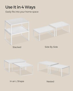 Foto 7 | Set De 2 Unidades De Metal Spice Rack Songmics Ukcs01wt, Color Blanco