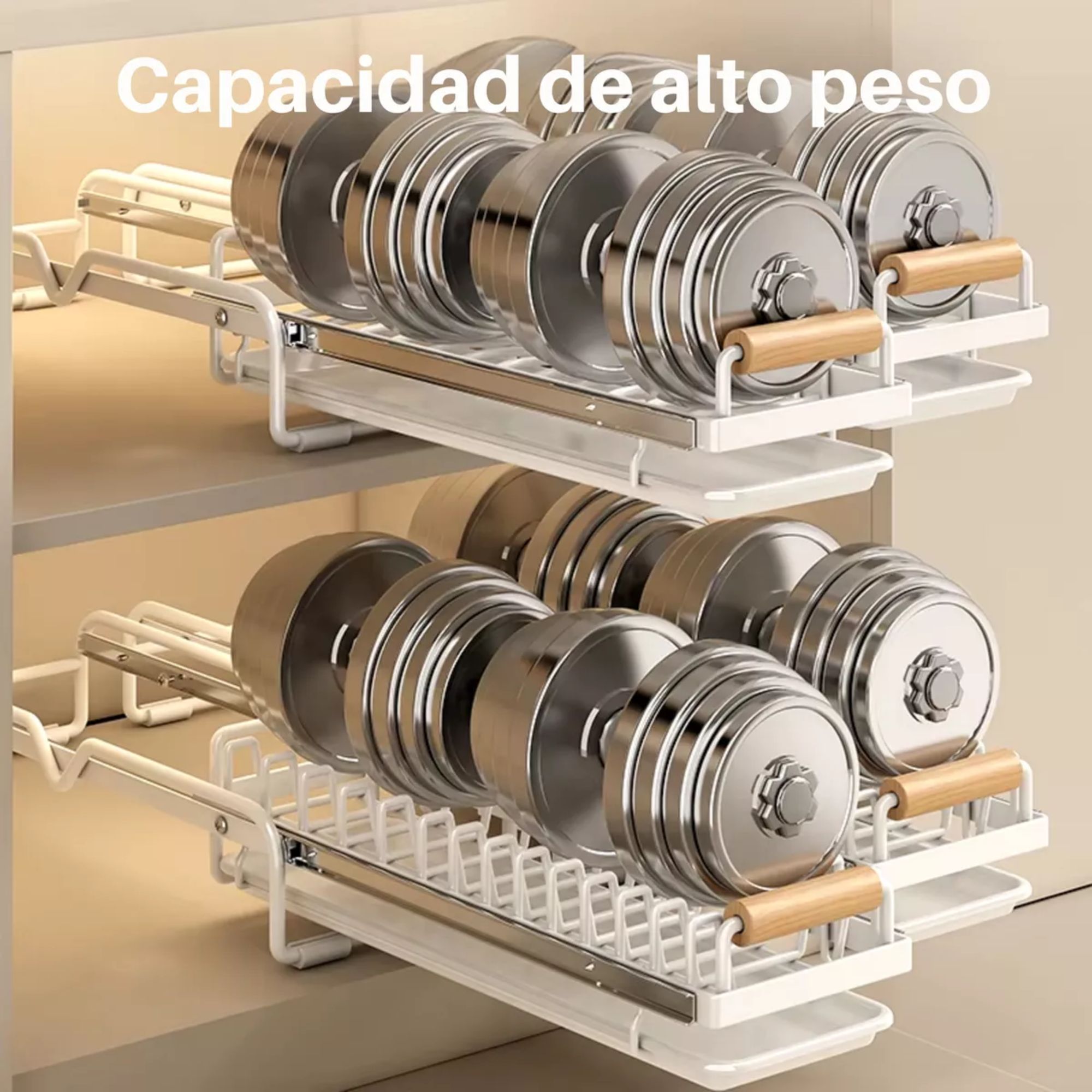 Foto 4 | Estante Organizador Rack Deslizable Escurridor Para Cocina Para Tazones Color Blanco