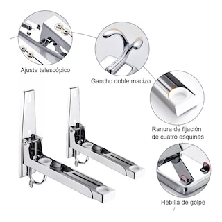Foto 3 | Soportes Plegables de Acero Inoxidable para Microondas 2 Piezas