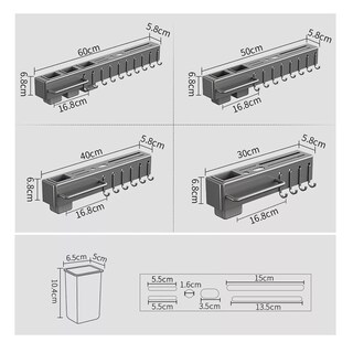 Foto 2 | Portacuchillos de Pared 60 cm con 10 Ganchos Eo Safe Imports ESI-17614 Gris