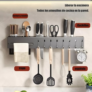Foto 3 | Portacuchillos de Pared 60 cm con 10 Ganchos Eo Safe Imports ESI-17614 Gris