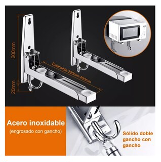 Foto 5 | Soportes Plegables De Acero Inoxidable Para Microondas Plata
