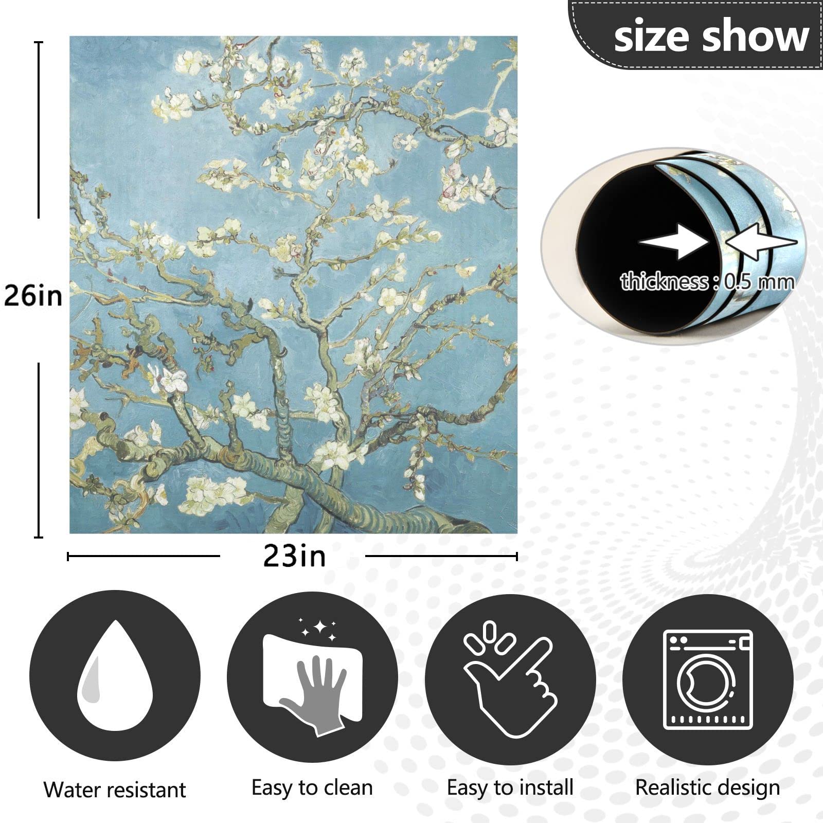Foto 5 pulgar | Funda Magnética Para Lavavajillas Naanle Almond Blossom Van Gogh, 23 X 26 - Venta Internacional.