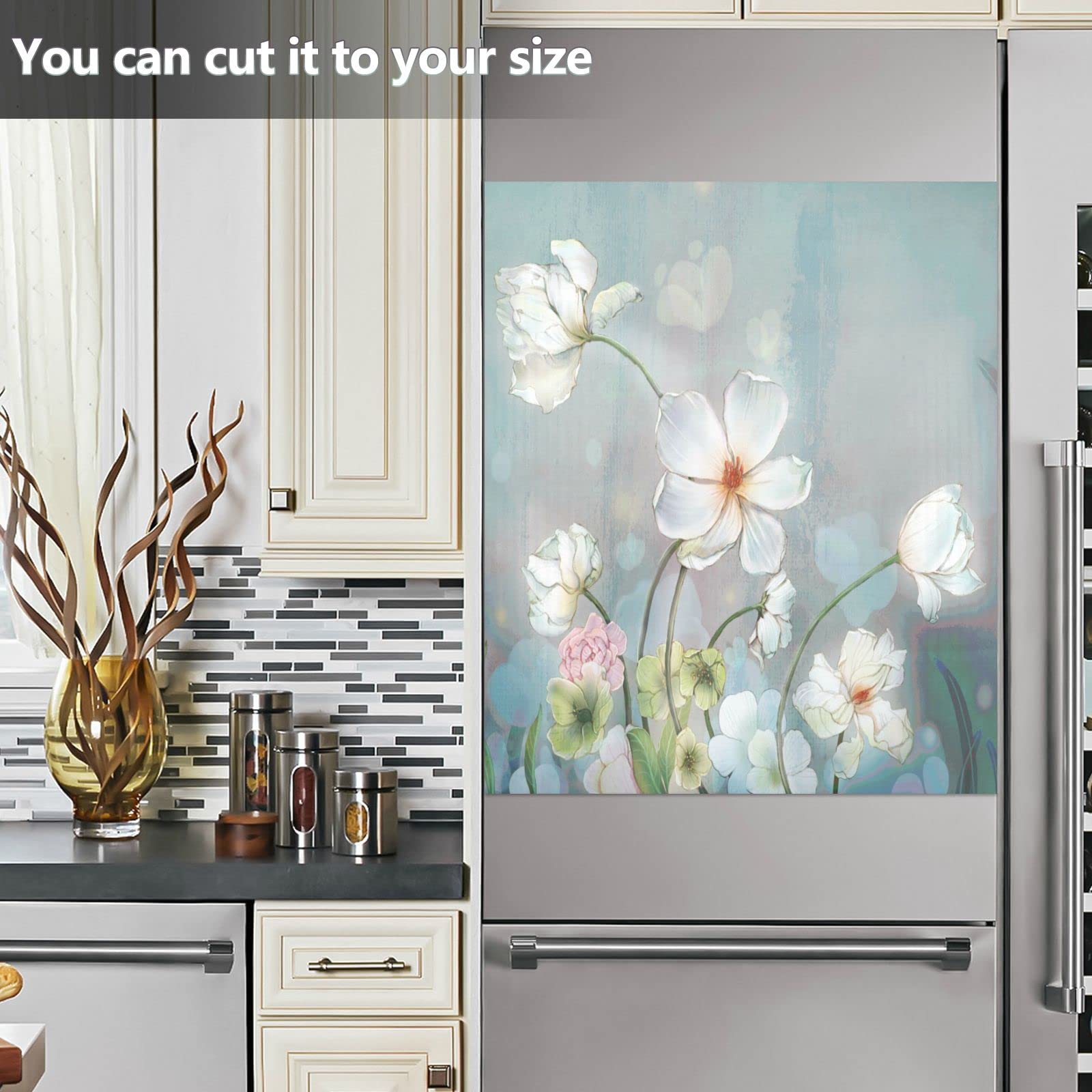Foto 7 pulgar | Funda Magnética Para Lavavajillas Naanle Blooming White Flowers 23x26 - Venta Internacional.