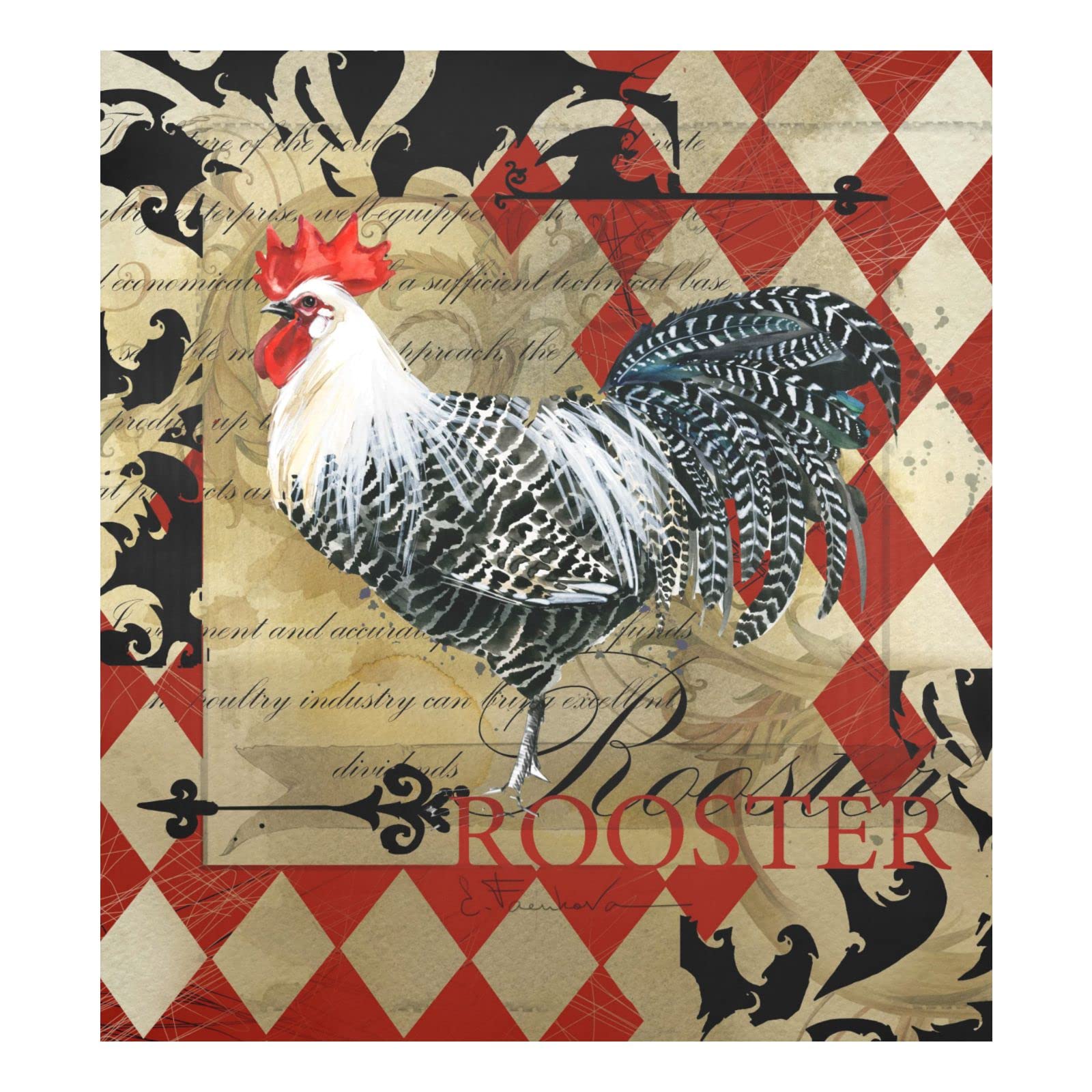 Foto 2 pulgar | Funda Magnética Para Lavavajillas Naanle Plaid Vintage Rooster 23x26 - Venta Internacional.