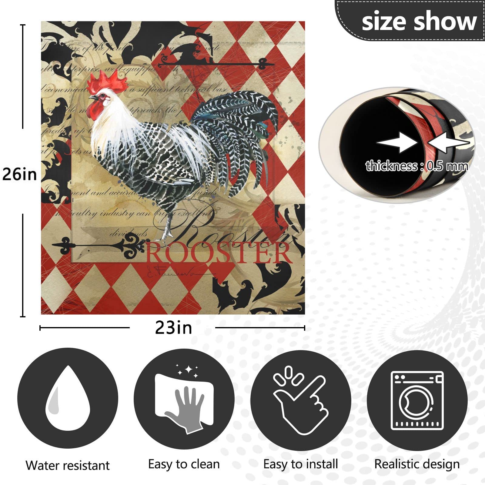 Foto 5 pulgar | Funda Magnética Para Lavavajillas Naanle Plaid Vintage Rooster 23x26 - Venta Internacional.