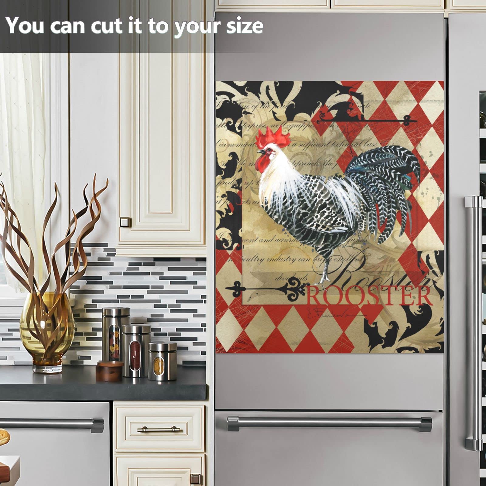 Foto 7 pulgar | Funda Magnética Para Lavavajillas Naanle Plaid Vintage Rooster 23x26 - Venta Internacional.