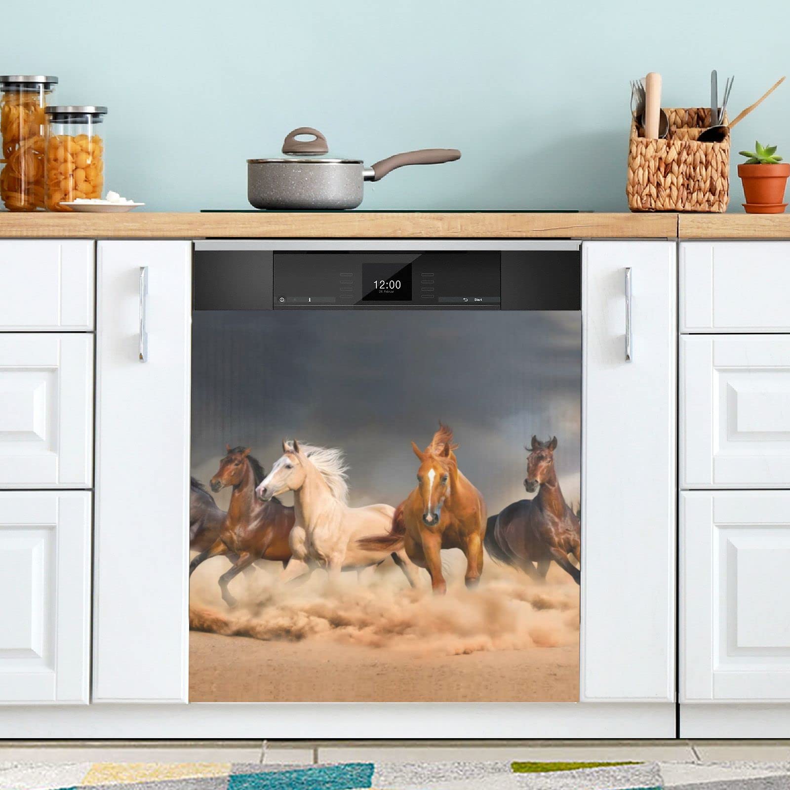 Foto 3 pulgar | Funda Magnética Para Lavavajillas Naanle Running Horse 58 X 66 Cm - Venta Internacional.