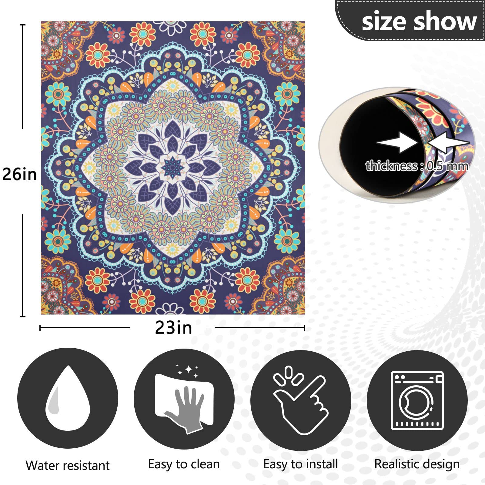 Foto 5 pulgar | Funda Magnética Para Lavavajillas Naanle Ethnic Floral Mandala 23x26 - Venta Internacional.