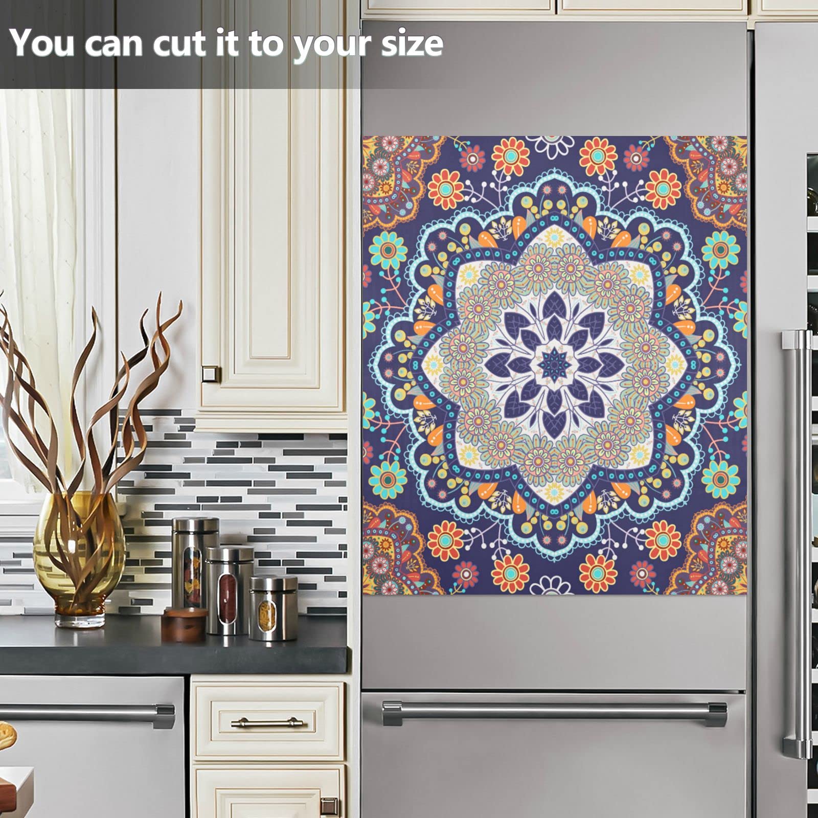 Foto 7 pulgar | Funda Magnética Para Lavavajillas Naanle Ethnic Floral Mandala 23x26 - Venta Internacional.
