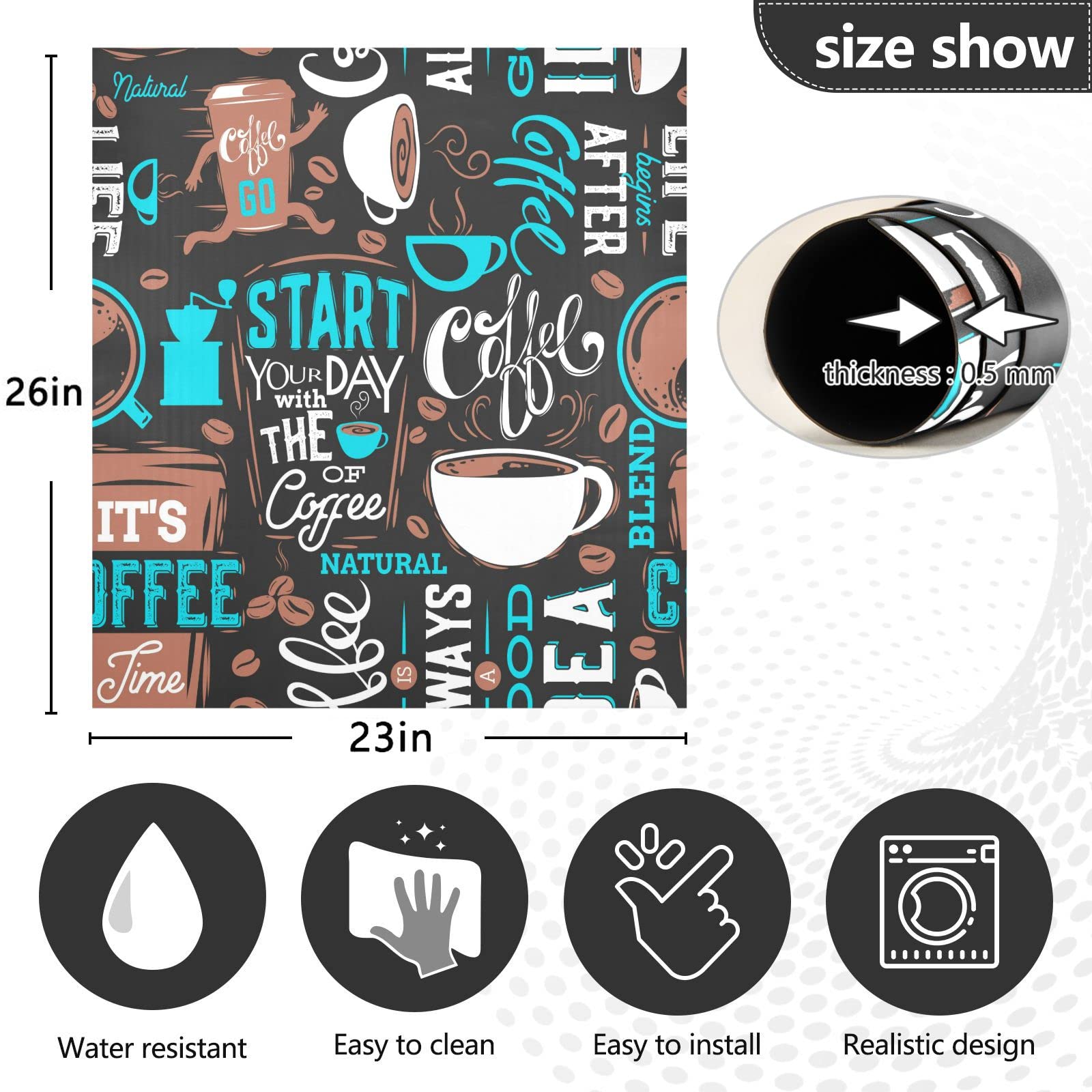 Foto 5 pulgar | Funda Magnética Para Lavavajillas Naanle, Divertido Patrón De Café, 60 X 65 Cm - Venta Internacional.