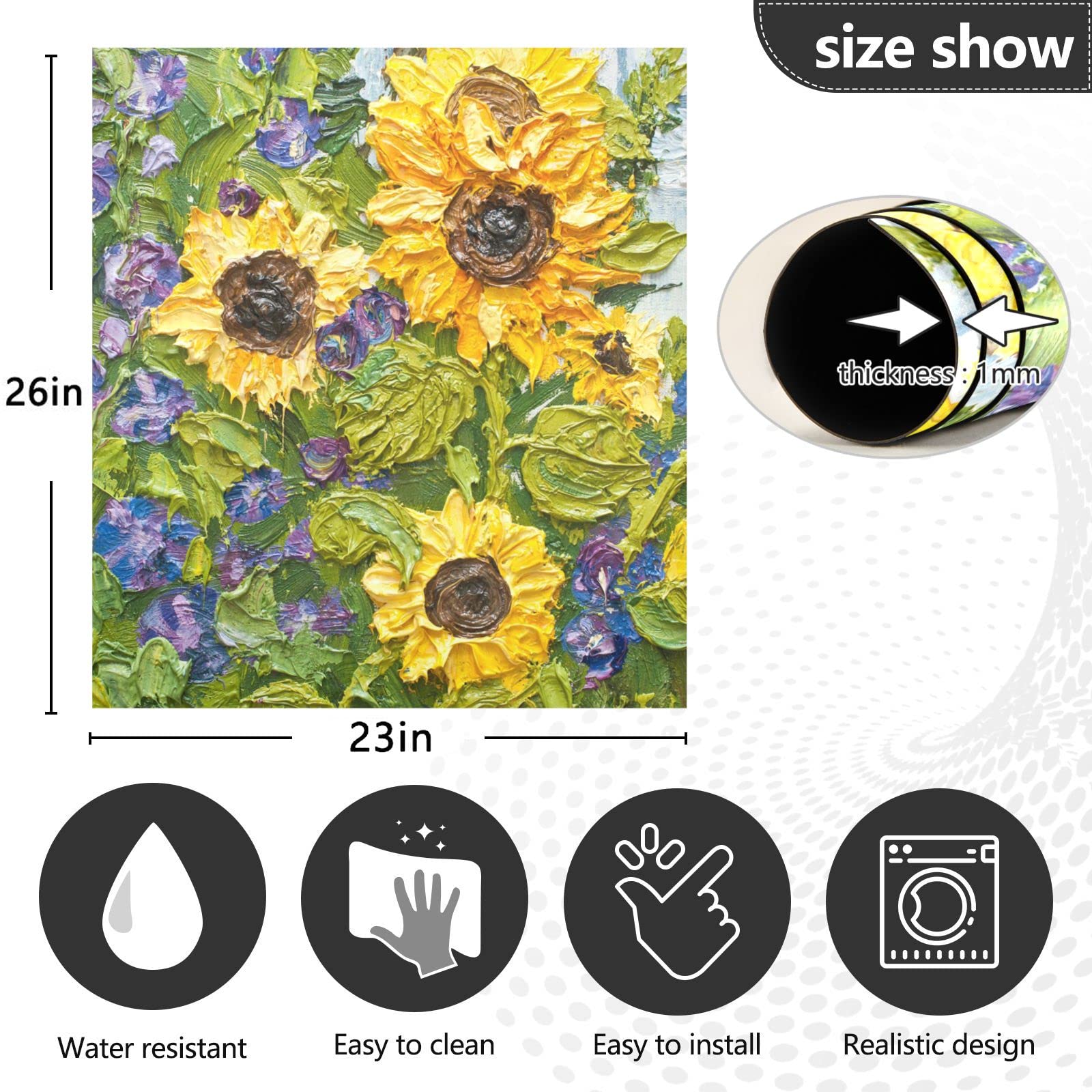 Foto 5 pulgar | Funda Magnética Para Lavavajillas Naanle Van Gogh Con Diseño De Girasol, 60 X 65 Cm - Venta Internacional.