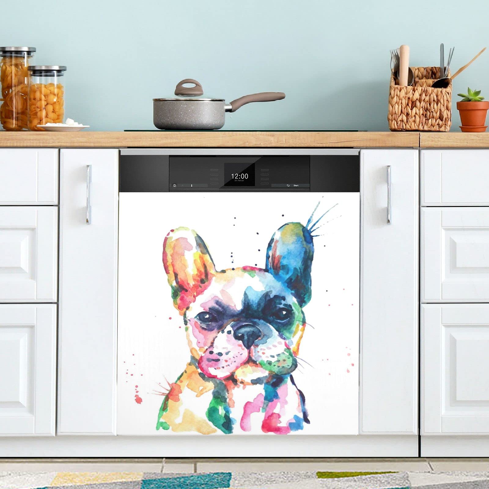 Foto 3 pulgar | Funda Magnética Para Lavavajillas Naanle French Bulldog, 58 X 66 Cm - Venta Internacional.