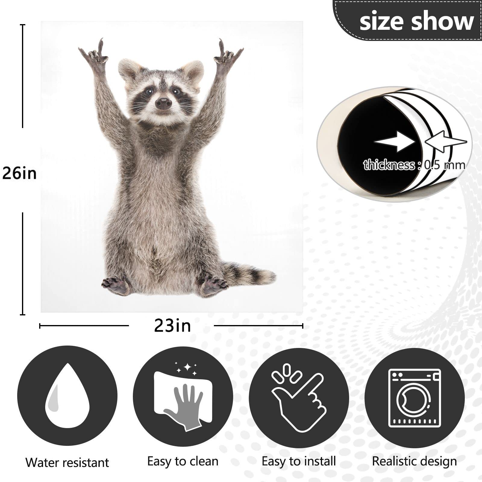 Foto 5 pulgar | Funda Magnética Para Lavavajillas Naanle Funny Raccoon, 58 X 66 Cm - Venta Internacional.