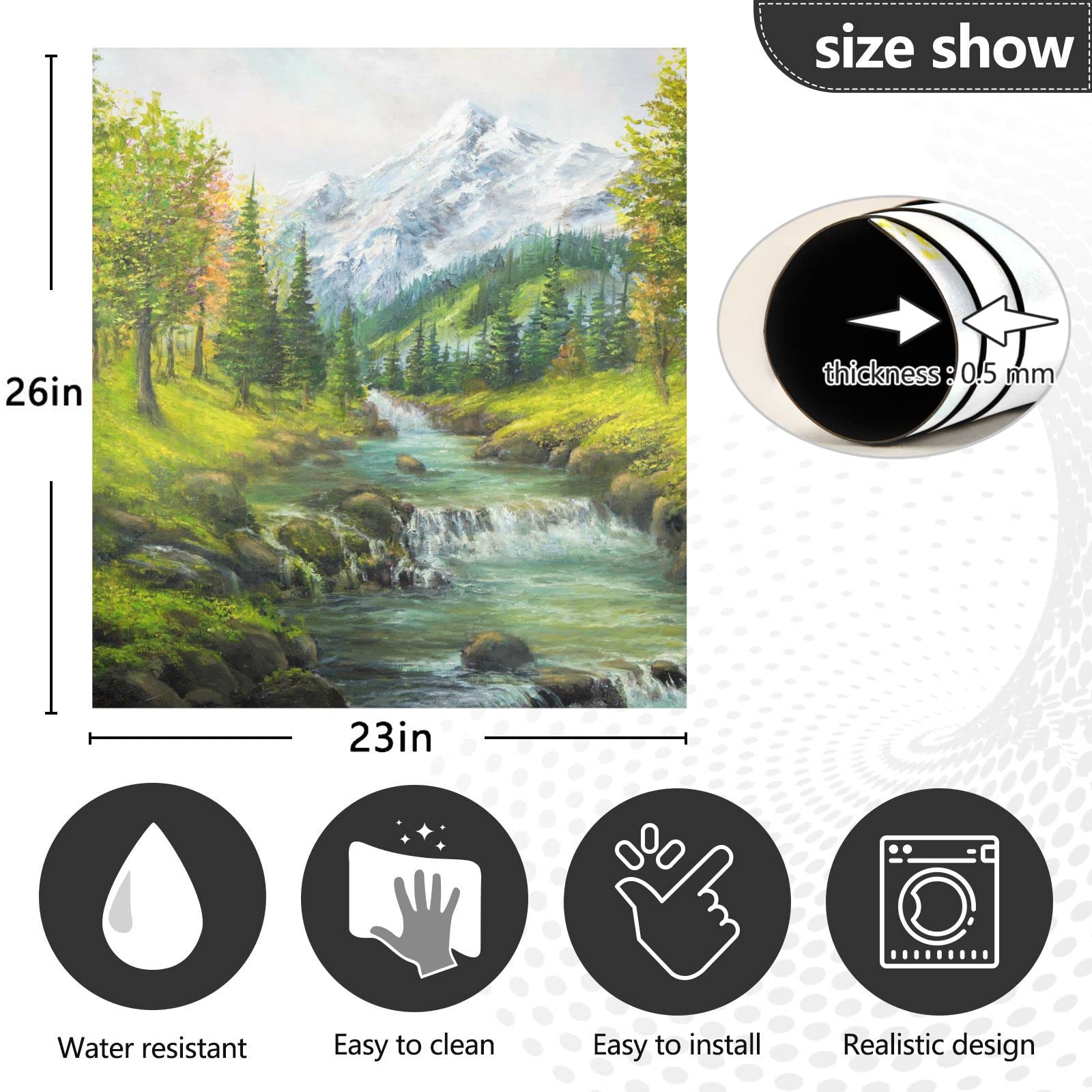 Foto 5 pulgar | Cubierta Magnética Para Lavavajillas Naanle, Pintura Al Óleo Con Forma De Bosque, 23 X 26 - Venta Internacional.