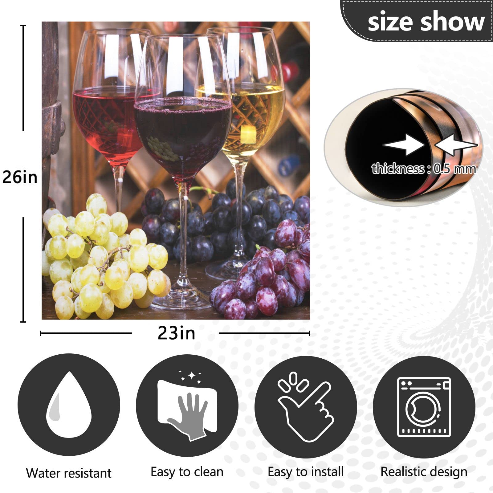 Foto 5 pulgar | Funda Magnética Para Lavavajillas Naanle, Diseño De Vino Con Uvas - Venta Internacional.